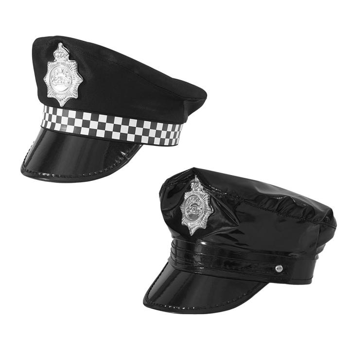 Police Cap Officer Cosplay Carnival Christmas Party Hat Plaid Badge Sailor Navy Captain Hat Children Party Role Play Police Cap