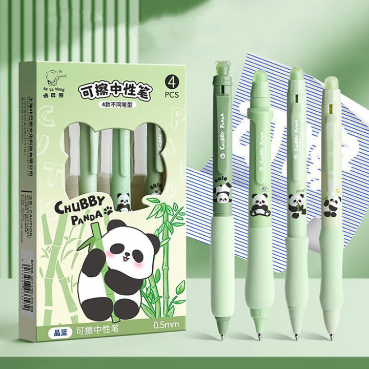 4Pcs Erasable Pen Soft Pen Grip Quick Drying Gel Pen School Supplies Stationery SUPER BABY