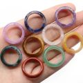 Crystal Agate Ring Natural Gemstone Carnelian Stacking Rings Reiki Energy Good Luck Charms Jewelry Gift for Women and Men. 