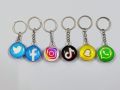 Social Media Keychain Twitter Facebook Instagram Tiktok Snapchat Keychain High Premium Quality China Imported Unique Keychains. 