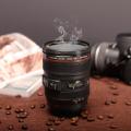 Stainless Steel Coffee Tea Travel Camera Lens Coffee Mug Thermos Cup with Lid For Tea Coffee Gift for Photographers. 