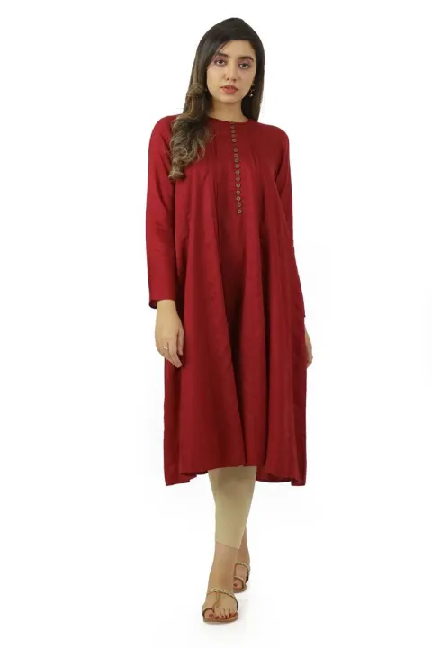 EGO%20Winter%20Collection%202019%20%20Destiny%20%20Maroon%20Viscose%20Kurti%20For%20Women%20-%20Image%203