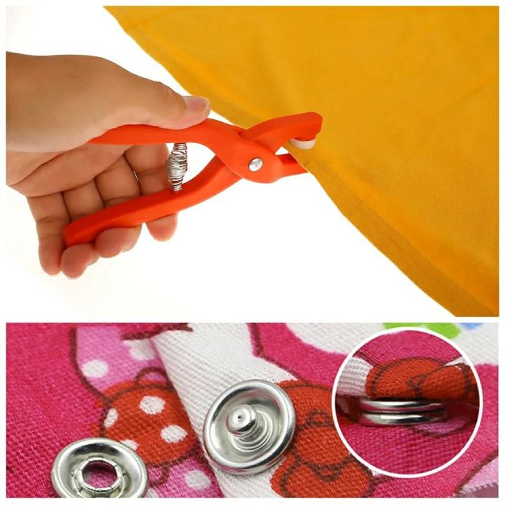 Tich Button Machine with Metal Snaps Buttons Metal Buttons For Kids clothes, Plier tool for shoes, bibs, Press Studs Kit, Sewing Tool