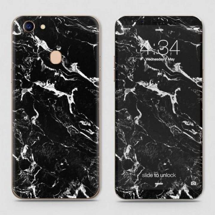 Oppo F5 Skin - SkinLee HQ Vinyl Skin Wrap (Not Cover) - Black Liquid Marble - SKINLEE-107-2-94-95