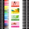 Giorgione Signature Double Head Art fineliner Brush Marker Pens 1 - 2 MM Tip 12 Colors Set Double Tip Pens for Coloring, Bullet Journal, Painting, Calligraphy and Lettering. 