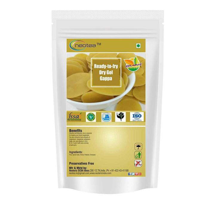 Neotea Ready-to-Fry Dry GOL Gappa Ready to Fry Dry | Dry GolGappa | pani Puri | Pani Puri Papads (Wheat Pani Puris) 600gm