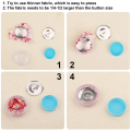 100Pcs Button Covers, Cover Button Kit with 5 Different Sized Buttons and Tools for Make Your Own Button Durable Easy to Use Silver. 