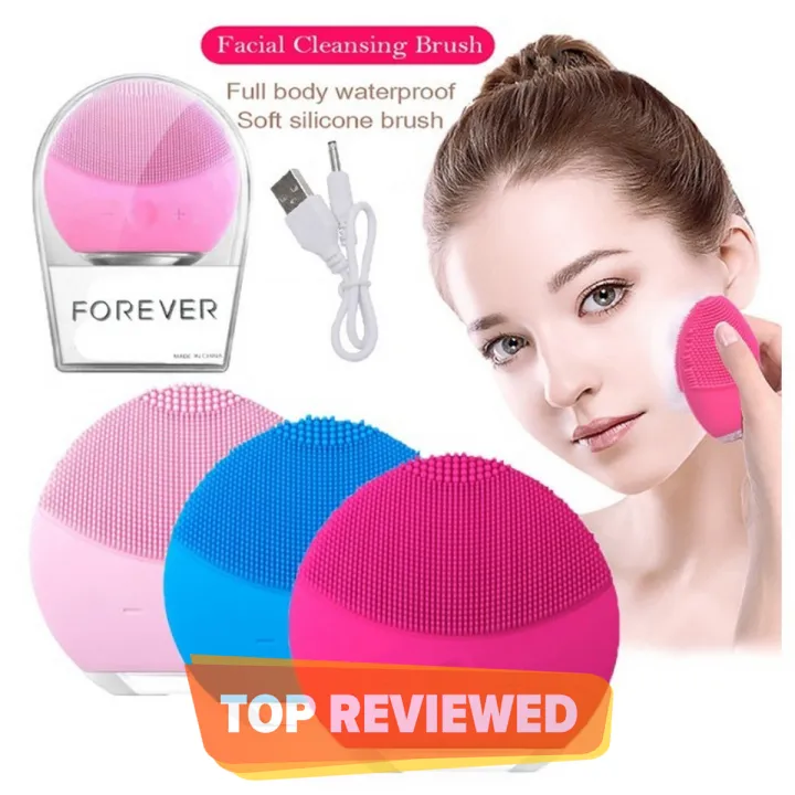 Ultrasonic Skin Deep Cleaning Brush Face Cleansing Brush Massager Waterproof Silicone Massage Usb Rechargeable