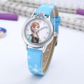 Frozen Elsa Watch Girls Cute Cartoon Leather Strap Children Princess Anna Kids Watches Student Wristwatches Clock Gifts. 