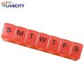Travel Pill Organizer 7 Grids Weekly Pill Box with Date Printed Cover Portable Medicine Organizer for Travel Dustproof Moisture-proof Weekly Pill Dispenser. 