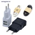 Dual 2 Ports EU Plug USB Charger Adapter For Samsung/Xiaomi Mi5/Meizu Or V8 Micro USB Cable, 5.2V 2A Charging Wall Power Travel. 