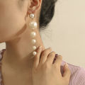Trendy Elegant Created Big Simulated Pearl Long Earrings Pearls String Statement Drop Earrings For Women Wedding Party Gift. 