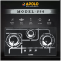 APOLO Automatic Hob - Model 590 - 3 Burner  Auto Ignition Stove - 100% Pure Stainless Steel Top - Rust Proof  - 14 Days Return Warranty. 