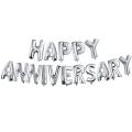 “HAPPY ANNIVERSARY” Foil Balloons - Golden,Silver & Red Color. 