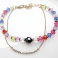 Crystal Multi-Color Beaded double layer Bracelet for girls women. 