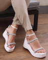 Luxury Women's Wedge Heel Sandals with Rhinestones Perfect for Party, Bridal, Wedding and Everyday Elegance Comfortable and Easy to Wear. 