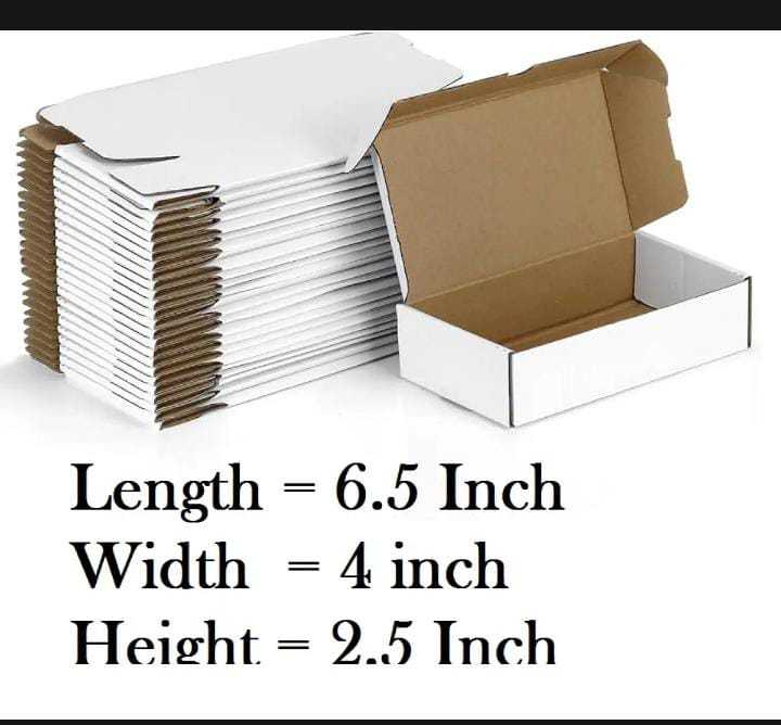 Pack of 20 (6.5 x 4 x 2.5 inch) Shipping Boxes, White Corrugated Cardboard Packing Small Mailer Box for Mailing Business Packaging, Gifts, Decorations, White Kraft