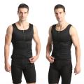 Men Sweat Sauna Vest Zippered Body Shaper Vest Corset Training Suit Chlorine Fiber Waist Trainer Vest For Fitness Slimming Vest. 