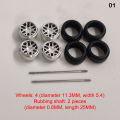 4pcs/set 1:64 Scale Wheels For Hotwheels Rubber Tire Model Car Modified Parts Racing Vehicle Toys. 