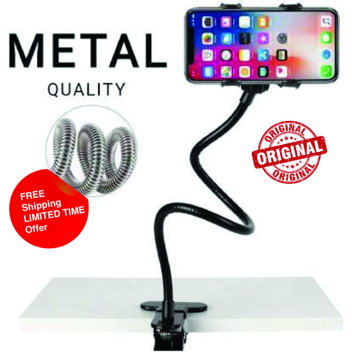 Universal Mobile Stand Holder Metal Built-Cell Phone Stand, Perfect for Online Class ,360 Flexible Charging Desktop Heavy Duty