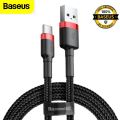 Baseus USB Type C Cable - 3.0A Cafule Fast Charging Nylon Braided USB A to USB C Cable - 1m/2m. 