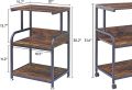 Customized Printer Stand, 3 Tier Printer Cart with Storage Shelf, Rolling Printer Table with Wheels for Home Office Organization, Stand for Heat Press Microwave, Industrial Style. 