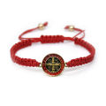 Red Cord St Benedict Bracelet - San Benito Bracelet or Mexican Bracelets for Men and Medalla de San Benito St Benedict Medals. 