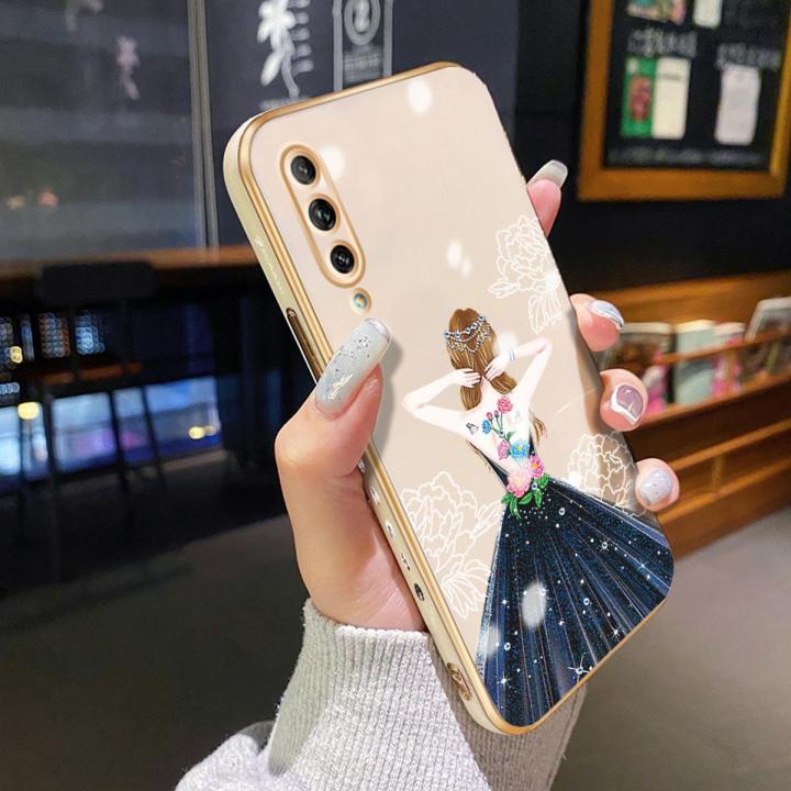 chenyyka For P Smart Pr Case Plating Side Edge Square New Design Clear Princess Girl Phone Cases Pattern Silicone Casing Full Back Cover Camera Protect Shockproof Softcaseo