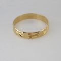 FOROMANCE/ YELLOW GOLD COLOR DIAMETER 1.6 2.56 BAND WIDTH 8MM FOUR STYLES BABY BOY GIRL ADULT CLOSED BANGLE BRACELET. 