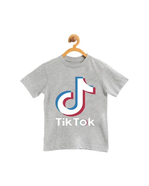 The Shop - Heather Grey TikTok T-Shirt For Boys & Girls Kids - TT-G1