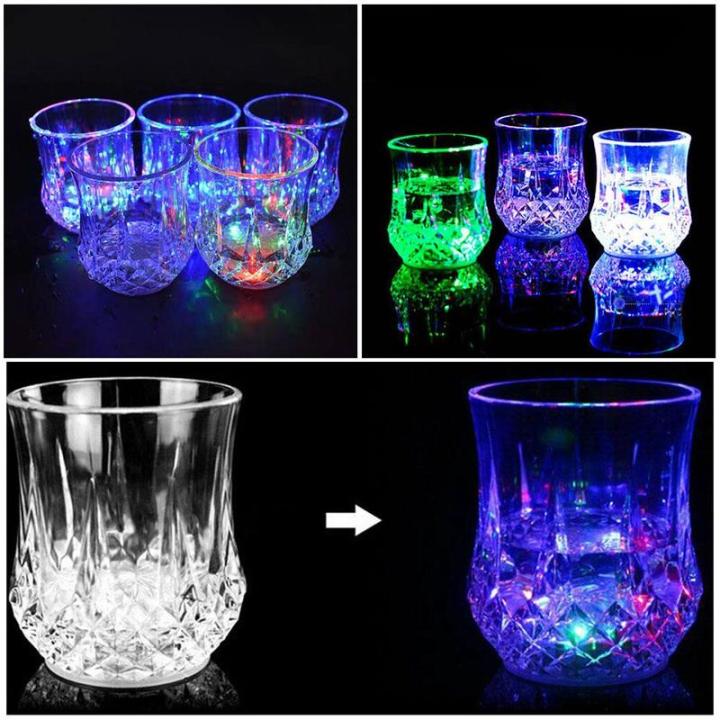 Lighting Glass, Rainbow Color Changing Flashing Light Cup, Led Glass Inductive