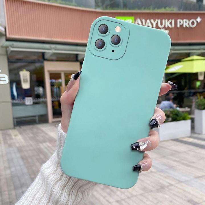 YIWESAN For Iphone 11 Cyan Case New Design Phone Case Shockproof Square Edge Pattern Silicone Casing Full Cover Angel Eye Camera Protection Cases Softcase