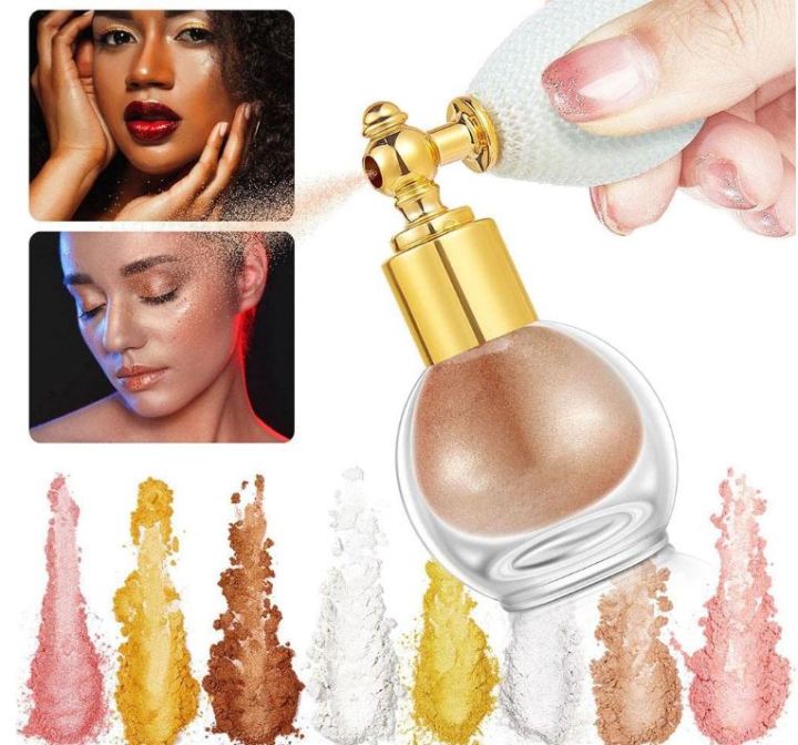 Highlighter Powder Spray | Brightening Glitter Powder Spray | Shimmer Sparkle Powder for Face Body Highlight Makeup Party Comestic