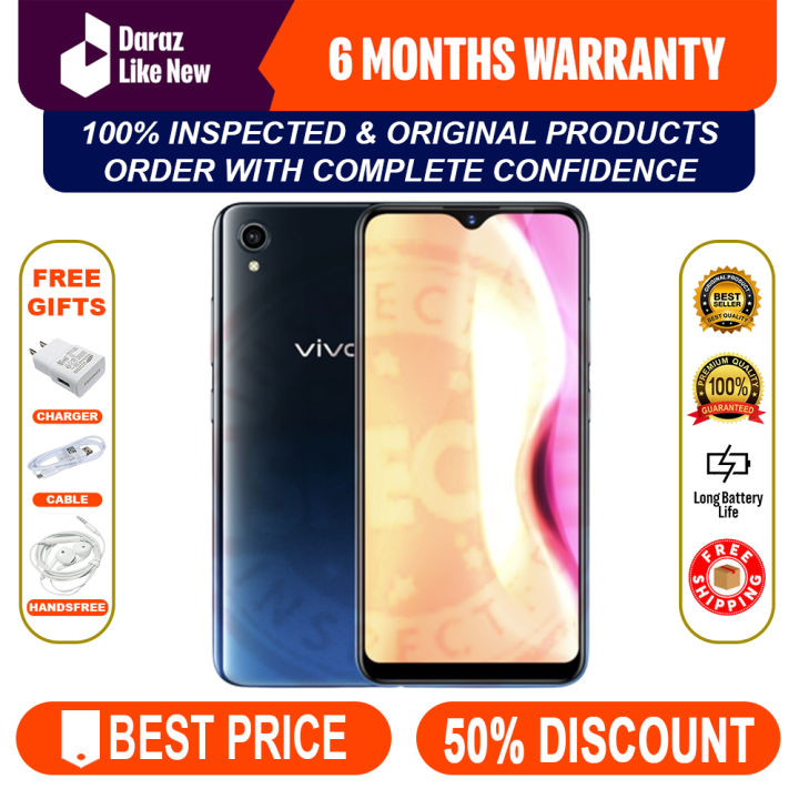 Imported Original Vivo Y91 Mobile | 100% INSPECTED | 6GB RAM | 128GB ROM(STORAGE) | 4030mAh Battery | Fresh Kit | Dual Sim PTA Approved | BEST FOR ADULT AND KIDS BOTH | Android 8 | Just Like New Condition | With Box, Charger, Cable & FREE Handsfree