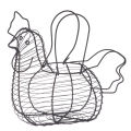 Metal Wire Chicken Shape Egg Basket, Farmhouse Style Black Metal Wire Decorative Basket, Kitchen Egg Collector Basket. 