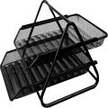 Heavy Duty Metal 2 Tier story Desktop Document Letter Tray / Office 2 Tier Heavy Duty Metal Desktop Letter Tray / File Organizer Sorter Desk Document Organizer /  Shelf Tray Magazine Holder Paper. 