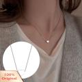 Carat Lightweight Clavicle Chain Minimalist Heart Pendant Necklace for Women Elegant Collarbone Chain Lightweight Clavicle Jewelry Style Delicate Love Pendant. 
