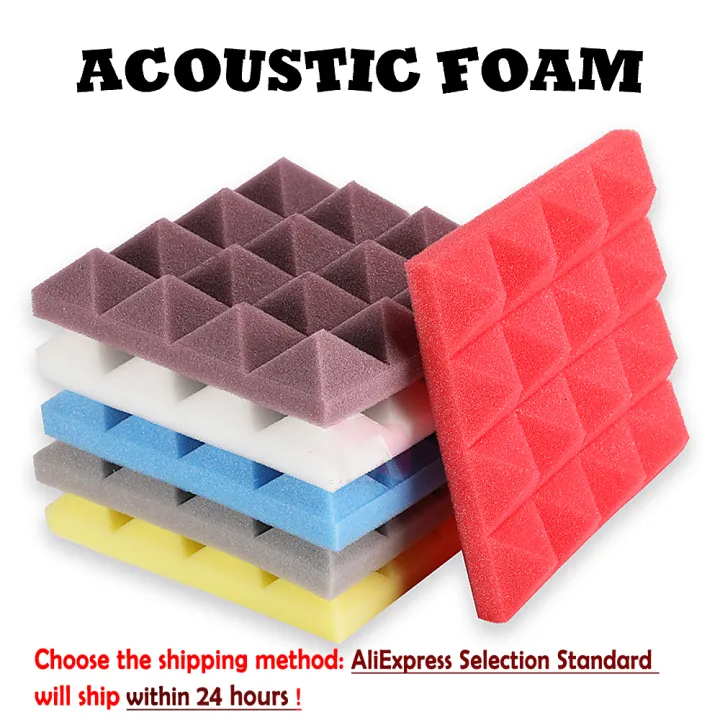 24pack 25x25x5cm Studio Acoustic Soundproof Foam Pyramid Sound ...
