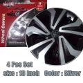 Fancy Wheel Covers - (13 Inch ) - 4 piece Set (Plastic) - Silver. 