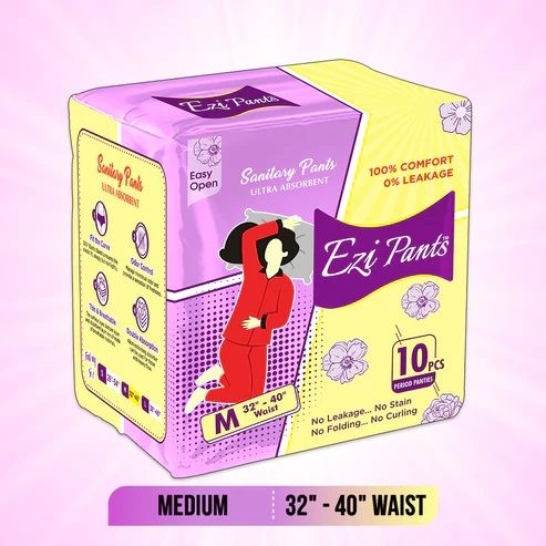 Ezi-Pants Sanitary Pants Ultra Absorbent Protection Up-to 12 hours ( Medium Size )
