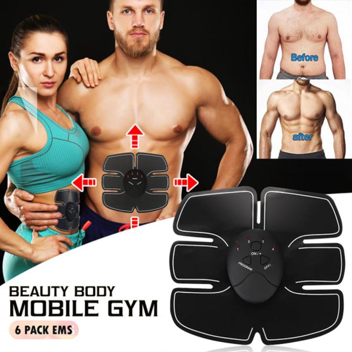 Body Mobile-Gym 6 Pack EMS Tummy Flatter, Weight loss Muscle Fitness Kit 6 Pack Abs Pad