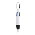 Retractable Shuttle Pen With Hiking Clip Mini 4-in-1 Multi-color Ink Ballpoint Pen With Key Chain For Children & Nurses. 