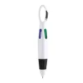 Retractable Shuttle Pen With Hiking Clip Mini 4-in-1 Multi-color Ink Ballpoint Pen With Key Chain For Children & Nurses. 