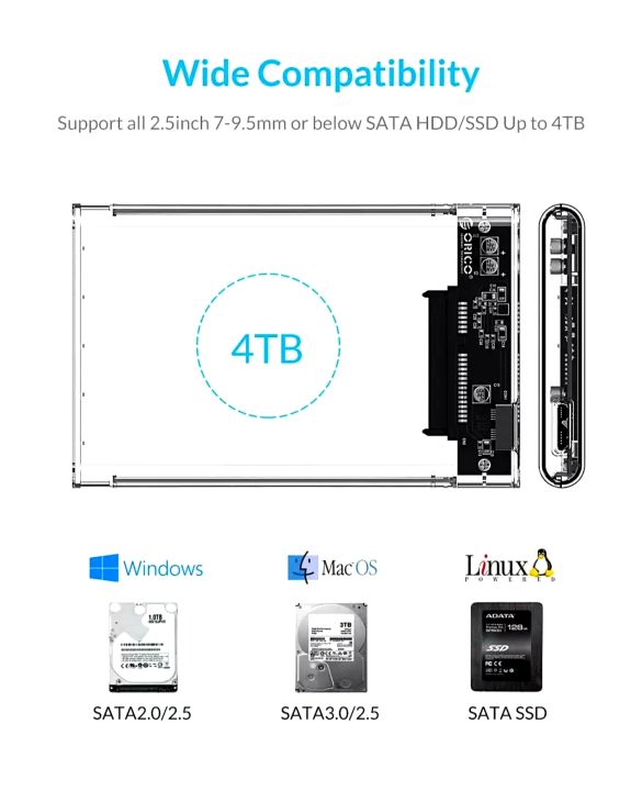 ORICO%20HDD/SSD%20Case%202.5"%20Inch%20Transparent%20SATA%20to%20USB%203.0%20Plus,%202139U3-CR%20Storage%20Caddy%20For%20External%20Portable%20Laptop%20Hard%20Drive%20Kit%20Enclosure,%205%20Gbps%20High%20Speed%20Super%20Fast%20Data%20Transfer%20-%20PC,%20Mobile%20OTG%20Supported%20-%20Image%203