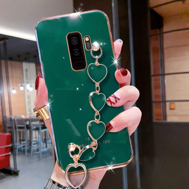 For%20Samsung%20Galaxy%20S9%20Plus%20Phone%20Cover%20+%203D%20Love%20Heart%20Wristband%20Fashion%20Ultra%20Thin%20Shiny%20Plating%20Bumper%20Soft%20TPU%20Silicone%20Shockproof%20Protective%20Case%20Back%20Cover%20-%20Image%203
