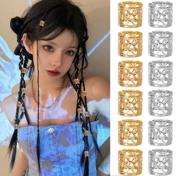 10/20Pcs Metal Hair Rings Adjustable Cuffs Clip for Hair Braids Dirty Braids Bead Hairpin Hair Accessories for women and Men