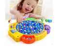 Fishing Game Toy Set with Rotating Board with Music On/Off Switch for Quiet Play, Includes Fishes and Fishing Poles, Safe and Durable Toy for Toddlers and Kids  45 Fishes Pcs. 