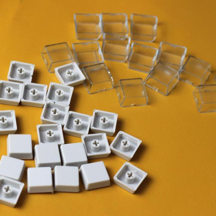 10 Sets Transparent Keycaps Gray Buttons Double-layer Keycaps Removable Industrial Keycaps Sticker Keycap Keyboard Switch