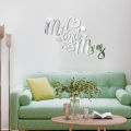 Acrylic Sticker Seamless Elegant Sticky Mr Mrs Wall Decal. 