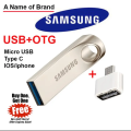 New Samsung BAR Plus 16/32/64/128 GB  Metal High Speed Flash Memory Stick USB Drive + FREE OTG adapter. 